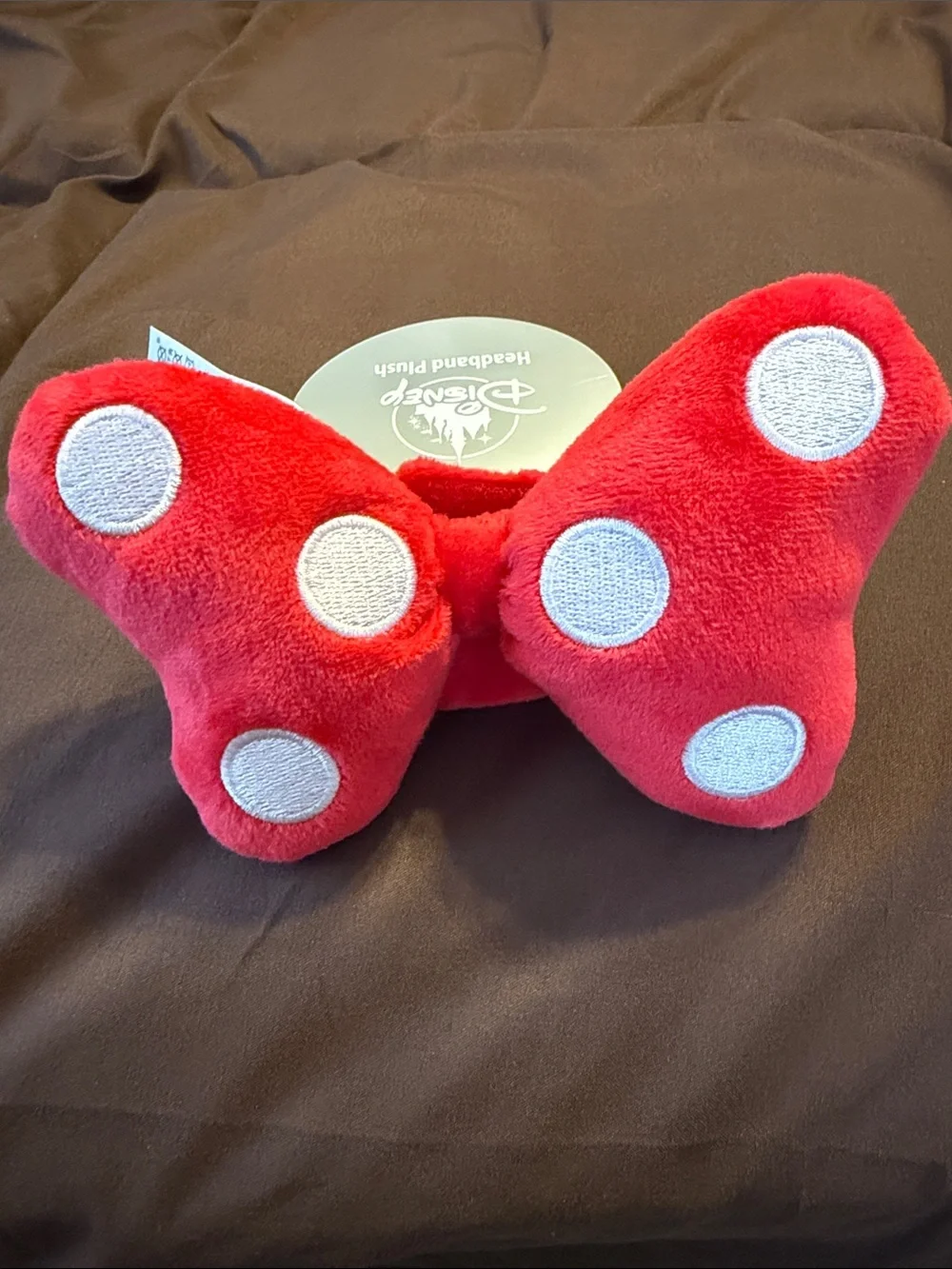 Disney Red Polka Dot Bow Kids Headband Plush
